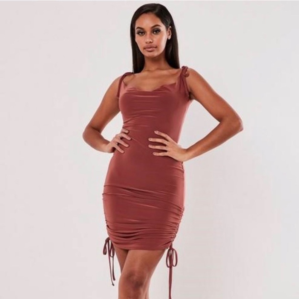 Missguided cow neck slinky dress